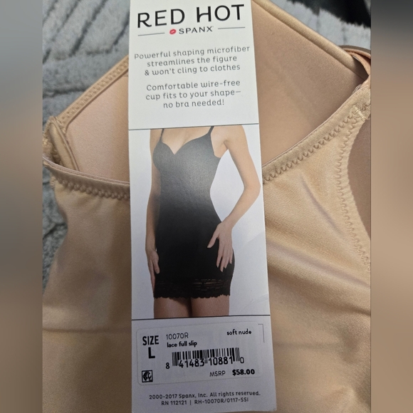 Red Hot Spanx Cream Lace Cupped Full Slip Size Large NWT - Picture 6 of 7